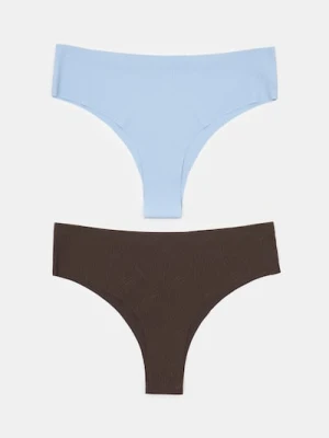 Sinsay - Bezszwowe majtki brazilian 2 pack - wielobarwny
