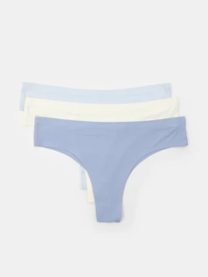 Sinsay - Bezszwowe majtki brazyliany 3 pack - wielobarwny