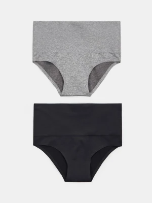 Sinsay - Bezszwowe majtki figi z wysokim stanem 2 pack - wielobarwny