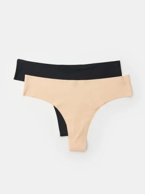 Sinsay - Bezszwowe stringi 2 pack - wielobarwny