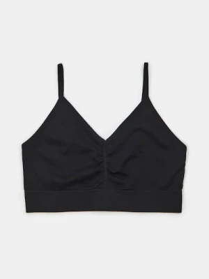 Sinsay - Bezszwowy top biustonoszowy - czarny