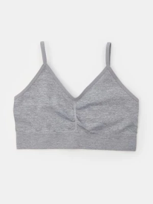 Sinsay - Bezszwowy top biustonoszowy - szary