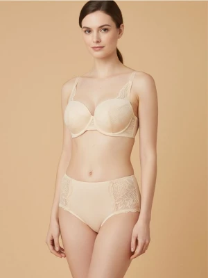 Sinsay - Biustonosz balkonetka z koronką - kremowy