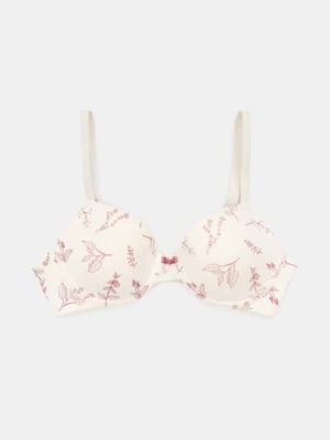 Sinsay - Biustonosz dziewczęcy we wzór roślinny - kremowy