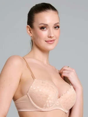 Sinsay - Biustonosz push-up z ozdobną koronką - kremowy