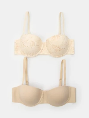 Sinsay - Biustonosze 2 pack - beżowy