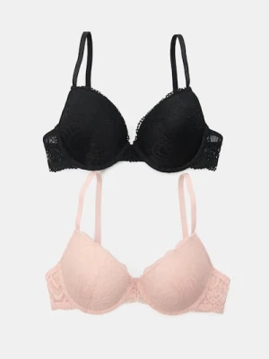 Sinsay - Biustonosze push-up koronkowe 2-pack - wielobarwny