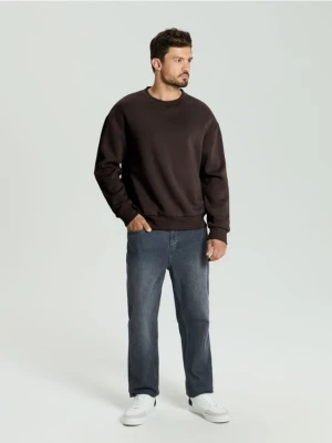 Sinsay - Bluza basic comfort fit - brązowy