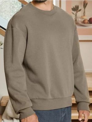 Sinsay - Bluza basic comfort fit - brązowy