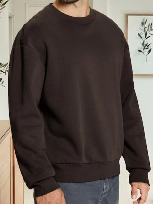 Sinsay - Bluza basic comfort fit - brązowy