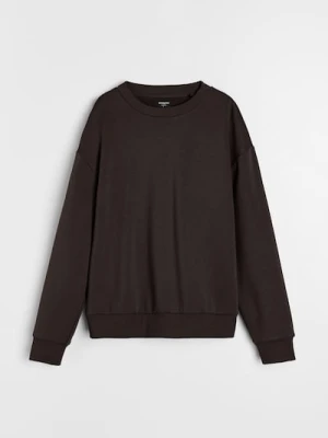 Sinsay - Bluza basic comfort fit - brązowy