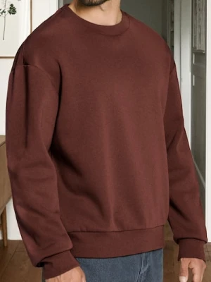 Sinsay - Bluza basic comfort fit - czerwony