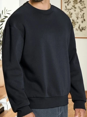 Sinsay - Bluza basic comfort fit - niebieski