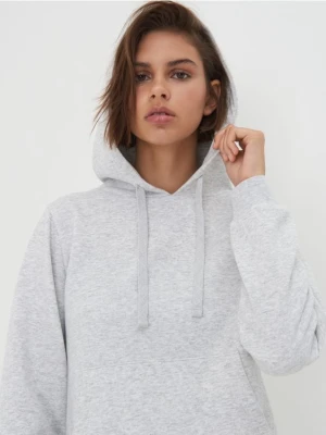 Sinsay - Bluza basic z kapturem - szary