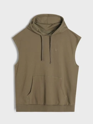Sinsay - Bluza bez rękawów z kapturem - zielony