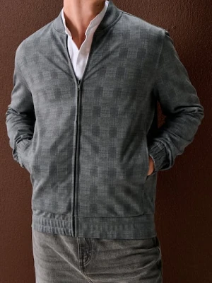 Sinsay - Bluza bomberka z domieszką wiskozy - szary