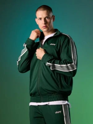 Sinsay - Bluza bomberka z lampasami - zielony