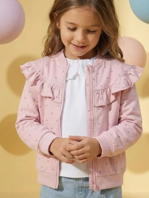 Sinsay - Bluza bomberka z ozdobnymi falbanami - różowy