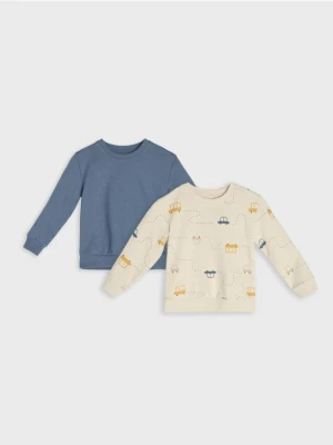 Sinsay - Bluza crewneck 2 pack - kremowy