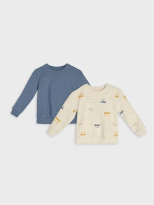 Sinsay - Bluza crewneck 2 pack - kremowy