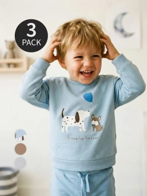 Zdjęcie produktu Sinsay - Bluza crewneck 3 pack - błękitny