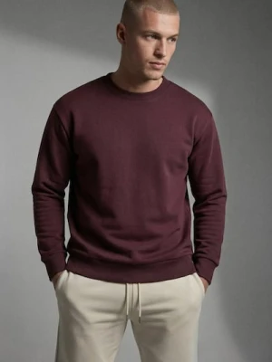 Sinsay - Bluza crewneck basic - bordowy
