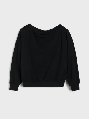Sinsay - Bluza crewneck basic - czarny