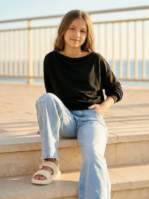 Sinsay - Bluza crewneck basic - czarny