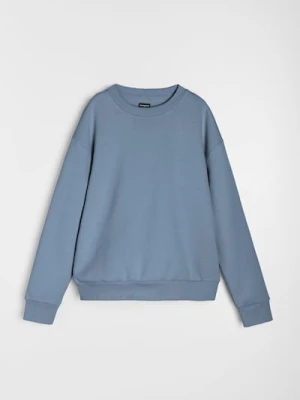 Sinsay - Bluza crewneck basic - niebieski