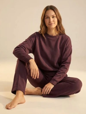 Zdjęcie produktu Sinsay - Bluza crewneck basic z dodatkiem wiskozy "soft touch" - czerwony