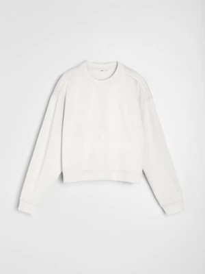 Zdjęcie produktu Sinsay - Bluza crewneck basic z dodatkiem wiskozy "soft touch" - kremowy