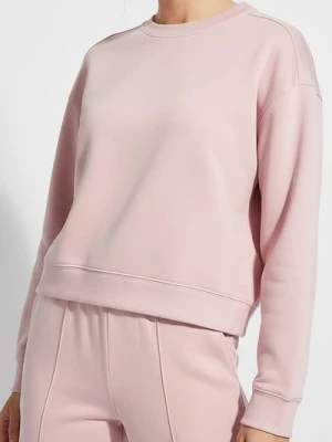 Zdjęcie produktu Sinsay - Bluza crewneck basic z dodatkiem wiskozy "soft touch" - różowy