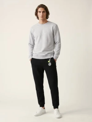Sinsay - Bluza crewneck basic z domieszką bawełny - szary