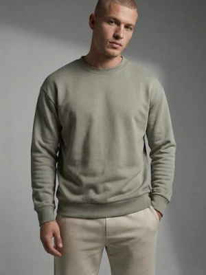 Sinsay - Bluza crewneck basic - zielony