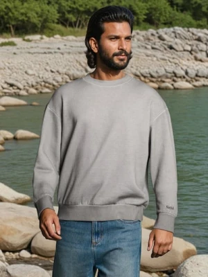 Sinsay - Bluza crewneck - brązowy