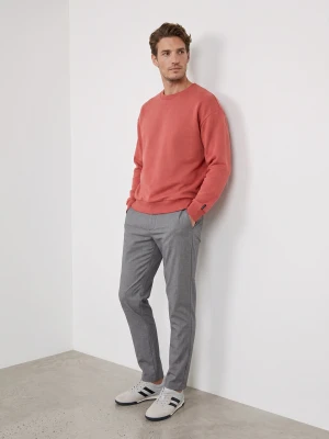 Sinsay - Bluza crewneck comfort fit z domieszką bawełny - pomarańczowy