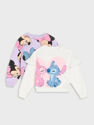 Sinsay - Bluza crewneck Disney 2 pack - kremowy