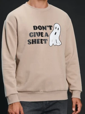 Sinsay - Bluza crewneck Halloween - beżowy