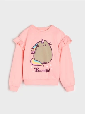 Sinsay - Bluza crewneck Pusheen the Cat - różowy