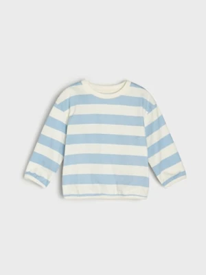 Sinsay - Bluza crewneck w paski - kremowy