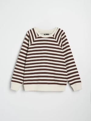 Sinsay - Bluza crewneck w paski - wielobarwny