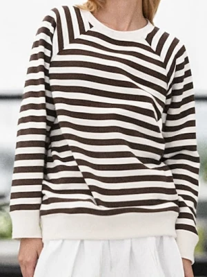 Sinsay - Bluza crewneck w paski - wielobarwny