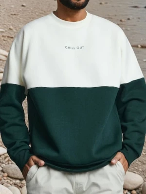 Sinsay - Bluza crewneck z bawełną - zielony