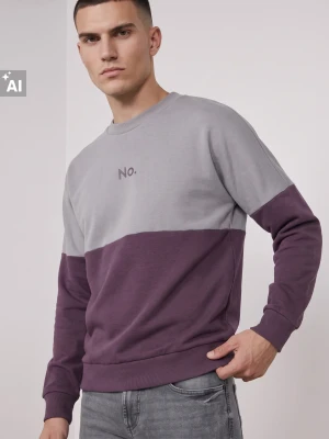 Sinsay - Bluza crewneck z domieszką bawełny - fioletowy