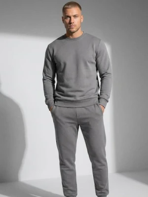 Sinsay - Bluza crewneck z domieszką bawełny - szary