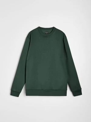 Sinsay - Bluza crewneck z domieszką bawełny - zielony