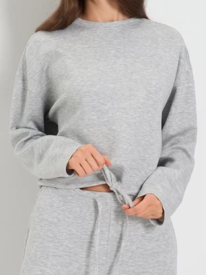 Sinsay - Bluza crewneck z domieszką wiskozy - szary