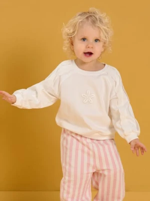 Sinsay - Bluza crewneck z haftem - kremowy