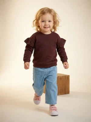 Sinsay - Bluza crewneck z haftem - kremowy