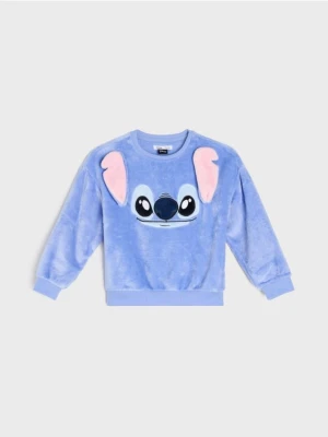 Sinsay - Bluza crewneck z haftem Stitch - niebieski